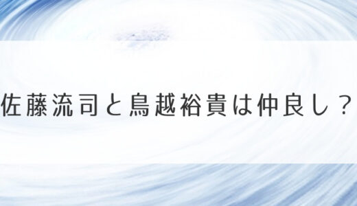 佐藤流司と鳥越裕貴は仲良し？ひまわりで過去共演歴や役柄は？