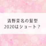 清野菜名の髪型2020はショート？