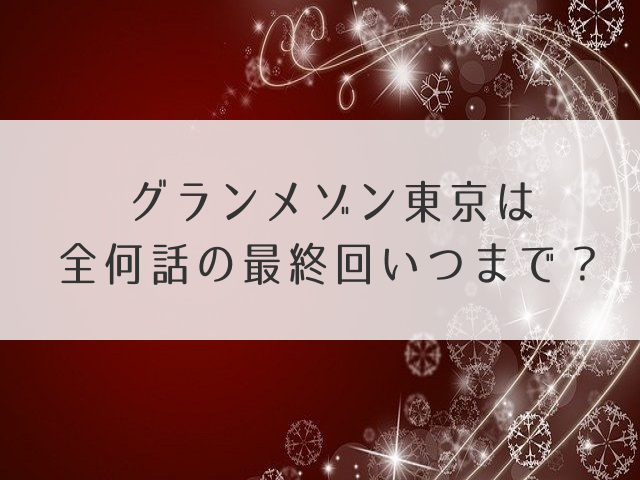 グランメゾン東京は全何話